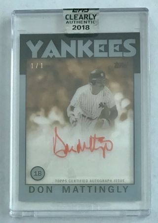 2018 Topps Clearly Authentic - Don Mattingly - Red Ink Auto 1/1