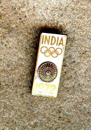 Noc India 1972 Munich Olympic Games Stick Pin Enamel