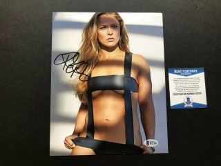 Ronda Rousey Hot Signed Autographed Sexy Mma Ufc Wwe 8x10 Photo Beckett Bas