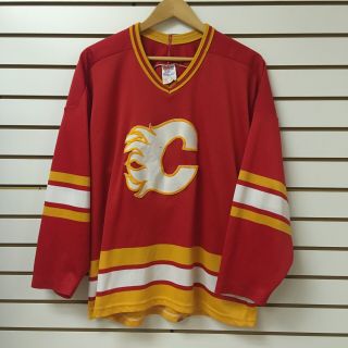 Vintage Calgary Flames Hockey Jersey Size Large