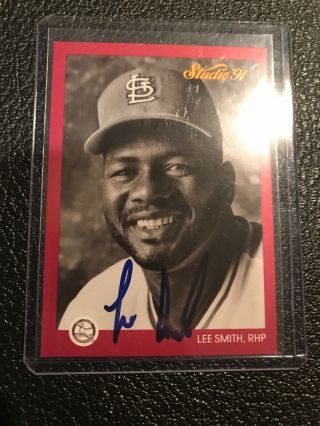 Leaf 1991 Signed Lee Smith Autograph Hall Of Fame Hof Cardinals Auto