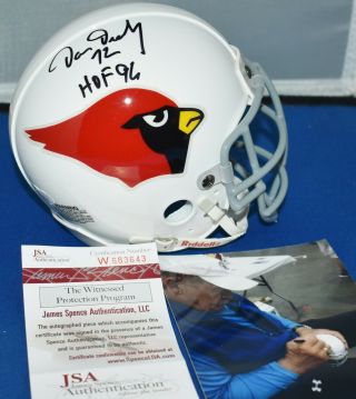 Dan Dierdorf Signed Custom Face Mask Mini Helmet St Louis Cardinals Hof 96 Jsa