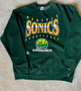 Vintage Seattle Supersonics Sweatshirt Basketball Xl Nba Salem Sports