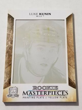 2017 - 18 The Cup Luke Kunin Rookie Masterpieces Rc Printing Plate 1/1 Shadow Box
