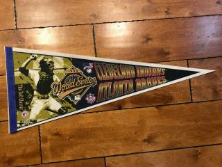 Vintage Cleveland Indians Atlanta Braves 1995 World Series Pennant Mlb Baseball