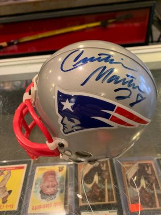 Curtis Martin England Patriots Signed Mini Helmet Jsa Authenticated