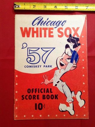 1957 Chicago White Sox V Detroit Tigers Scorecard Program Kaline,  Doby,  Fox