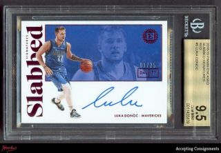 2018 - 19 Encased Slabbed Red Luka Doncic Autograph Auto 01/25 Bgs 9.  5 Mavs Rc