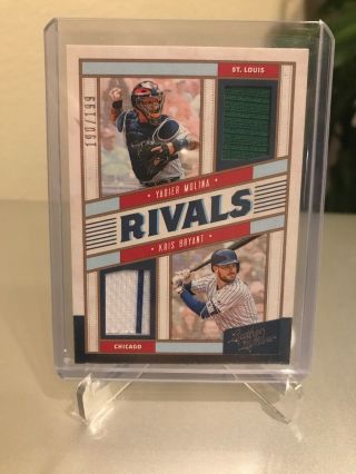 2019 Leather Lumber Rivals Dual Relic Jersey Yadier Molina/kris Bryant /199
