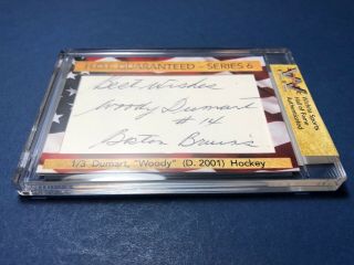 D) Woody Dumart Boston Bruins Hof Autograph