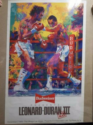Sugar Ray Leonard Vs.  Roberto Duran Iii,  Leroy Neiman Artwork,  Boxing Poster