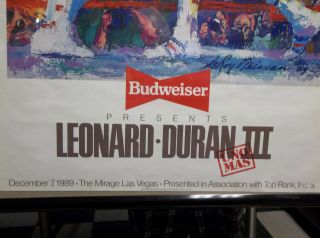 Sugar Ray Leonard vs.  Roberto Duran III,  Leroy Neiman Artwork,  Boxing Poster 2