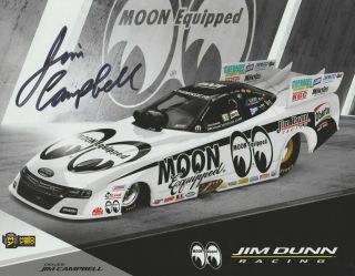 Jim Campbell Signed Moon Equipped Mooneyes Dodge Charger Funny Car Nhra Postcard