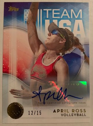 2016 Topps U.  S.  Olympic Team Autographs Gold 16 April Ross 12/15