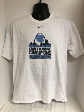Vtg Nike 2005 North Carolina Tar Heels Ncaa National Champions Bracket Shirt Lg