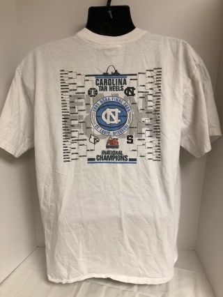 VTG Nike 2005 North Carolina Tar Heels NCAA National Champions Bracket Shirt LG 2