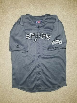 Tony Parker San Antonio Spurs Majestic Baseball Style Jersey Size XL fits like M 2