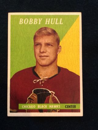 1958 Topps Hockey Bobby Hull Rookie Rc 66 Aged Rp Poor