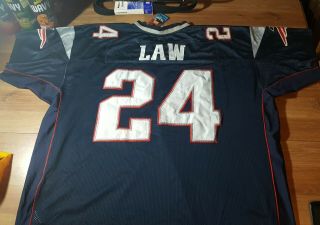 England Patriots Reebok 24 Ty Law Nfl Jersey Size 56 (3x)