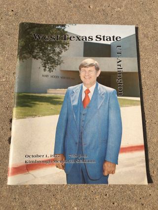 Vtg 1977 West Texas State Football Program Vs Ut Arlington Mvc Wtamu
