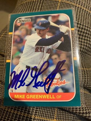 1987 Donruss 4 Mike Greenwell Boston Red Sox Signed Autographed In Person