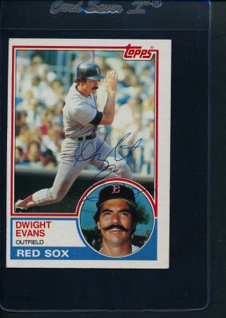 1983 Topps 153 Dwight Evans Red Sox Signed Auto 40603