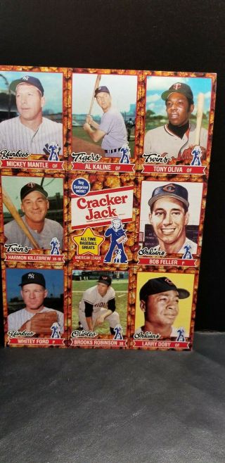 Cracker Jack 1982 All Time Greats Uncut Sheet