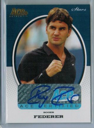 2007 Ace Authentic Roger Federer Gold Parallel Autograph Card /24