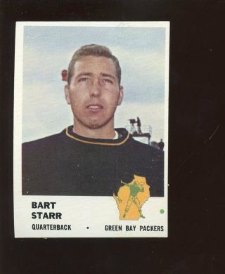 1961 Fleer Football Card 88 Bart Starr Green Bay Packers Ex - Mt