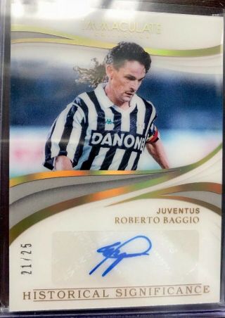 2019 Panini Immaculate Soccer Historical Sig Auto Roberto Baggio /25 Juventus