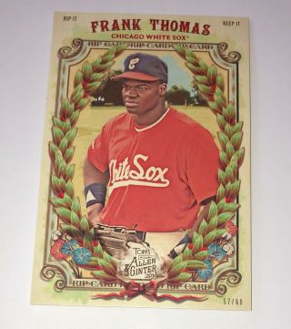 2019 Topps Allen & Ginter Frank Thomas Triple Rip Boxloader Card D /60 Ripped