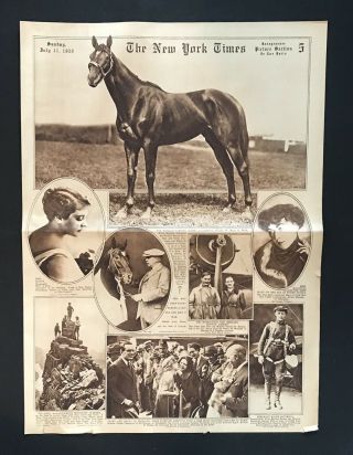 Man O’War Racing Horse 1920 York Times Picture Section Cover Photo 2