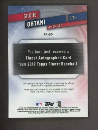 2019 Topps Finest Red Wave Refractor Shohei Ohtani Angels RC Rookie AUTO 2/5 2