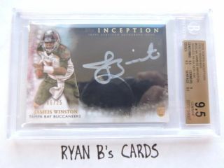 2015 Topps Inception Gold Signings Auto Rc Jameis Winston Graded Bgs 9.  5 06/25