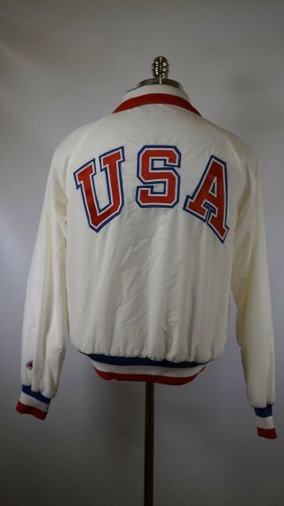 B5300 Vtg Champion Team Usa Olympics Snap Jacket Size M Usa