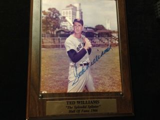 Ted Williams 8x10 Authentic Autograph Red Sox Hof Mlb Licensed Plaque