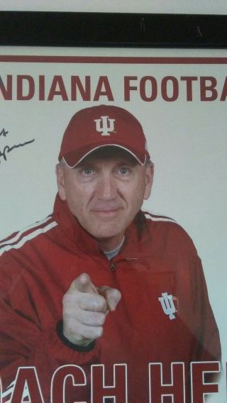 2005 Indiana Hoosiers Coach Terry Hoeppner Signed Frame Poster 2