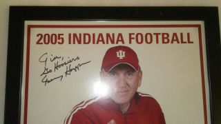 2005 Indiana Hoosiers Coach Terry Hoeppner Signed Frame Poster 4