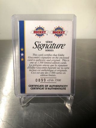 Eddie Giacomin Zellers Signature Series Auto 899/3500 Hockey Card 2