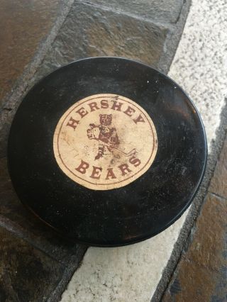 Vintage Hershey Bears Hockey Puck Ccm Art Ross Converse Nhl Puck