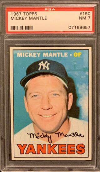 1967 Topps Mickey Mantle 150 Psa 7 Nm