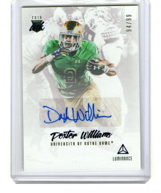 Dexter Williams 2019 Luminance Auto Autograph /99 Rc - Green Bay Packers