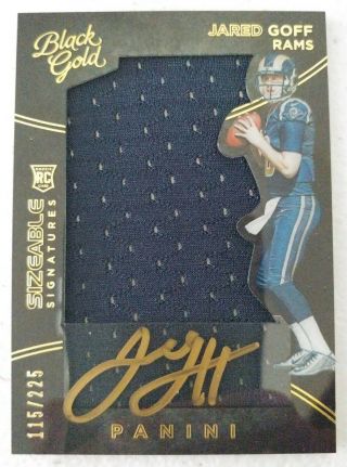 Jared Goff 2016 Panini Black Gold Rookie Jersey Gold Ink Auto Autograph 115/225
