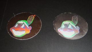 1989 Upper Deck Hologram Sticker Cleveland Indians Chief Wahoo Vintage Logo X2