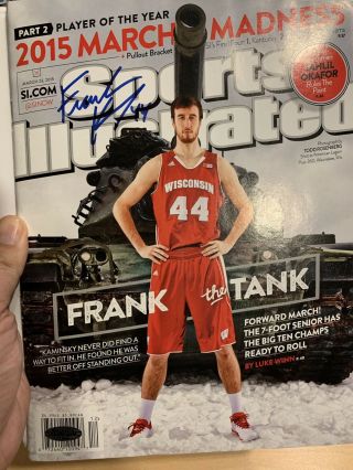 Frank Kaminsky Auto Signed Sports Illustrated No Label Wisconsin Badgers
