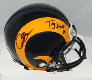 Isaac Bruce & Torry Holt Autographed Signed St Louis Rams Mini Helmet Beckett