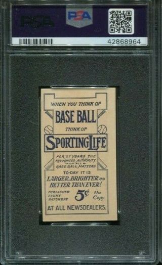1911 M116 SPORTING LIFE FRED LAKE BOSTON NATIONALS CARD PSA 4 VG/EX 2