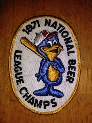 1971 National Beer League Champs Patch Badge Vintage Collectible Baseball Bird N