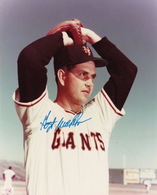 Hoyt Wilhelm York Giants Autographed 8 " X 10 " Photo W/coa
