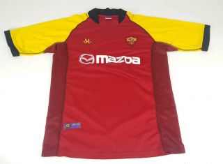 As Roma Asr Kappa Patched Soccer Futbol Soccer Jersey Shirt Mazda Size Medium Y2